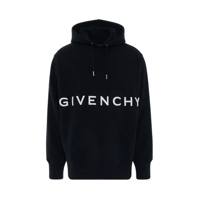 Shop Givenchy Embroidered Logo Classic Fit Hoodie
