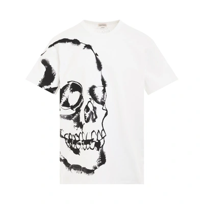 Shop Alexander Mcqueen Watercolour Skull T-shirt