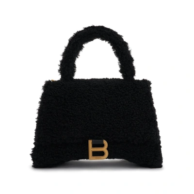 Shop Balenciaga Furry Hourglass Small Handbag