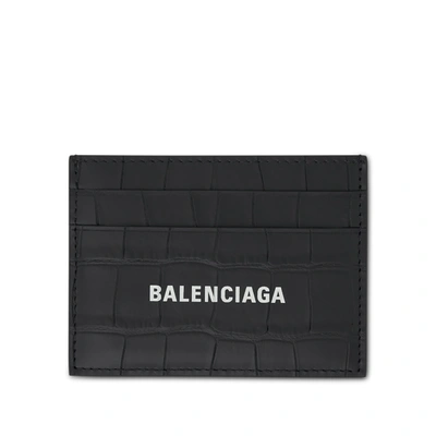 Balenciaga Croco Calf Leather Cash Card Holder
