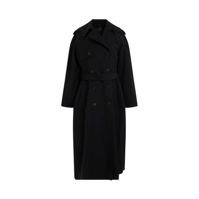 Balenciaga Hourglass Oversized Double-breasted Wool And Cotton-blend Trench Coat