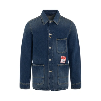 Kenzo Logo-patch Denim Jacket In Blue