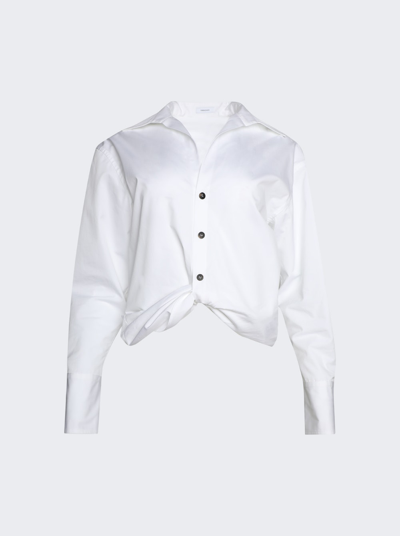 Shop Ferragamo Knotted Shirt In White