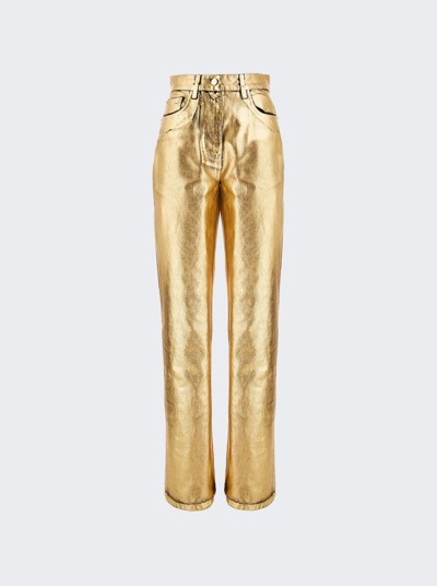 Shop Ferragamo Flared Jeans In Gold