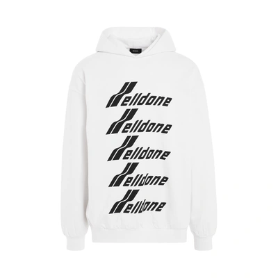 We11 Done White Print Hoodie