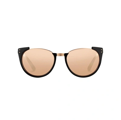 Linda Farrow Women's Black/rose Gold Sunglasses