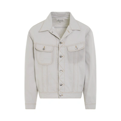 Shop Maison Margiela Chalk Selvedge Denim Jacket