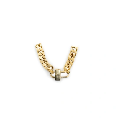 Shop Givenchy G Chain Gold Lock Small Bracelet