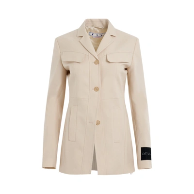 Shop Off-white Toybox Dry Wool Belted Jacket