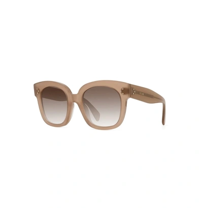 Shop Celine Cl4002un Square Sunglasses With Gradient Burgundy Lens