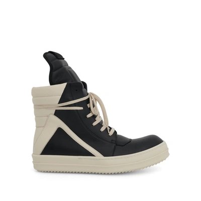 Shop Rick Owens Geobasket Leather Sneakers