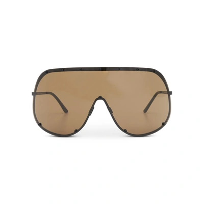Shop Rick Owens Oversized Shield Sunglasses
