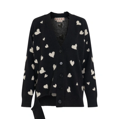 Shop Marni Heart Printed Cardigan