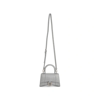 Balenciaga Hourglass Xs Croco Embossed Bag