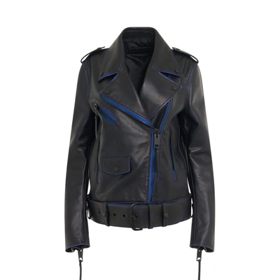 Shop Off-white Vintage Oversize Leather Biker Jacket