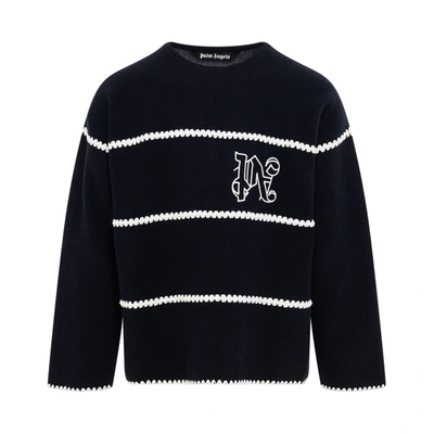 Shop Palm Angels Monogram Striped Sweater