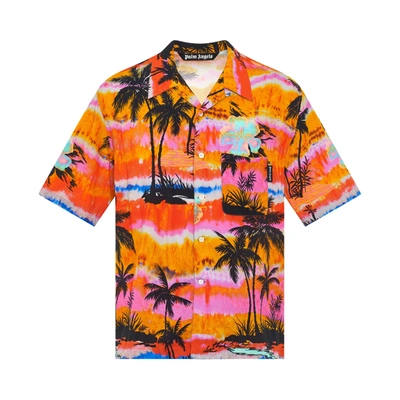 Shop Palm Angels Psychedelic Palms Bowling Shirt