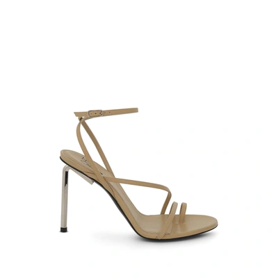 Off-white Woman Toe Strap Sandals Beige Size 5 Soft Leather