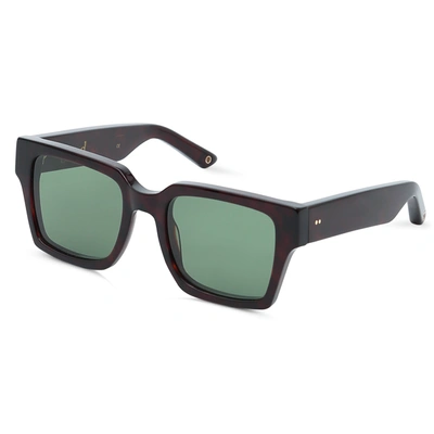 Shop G.o.d Sixteen Black Sunglass With Green Lens