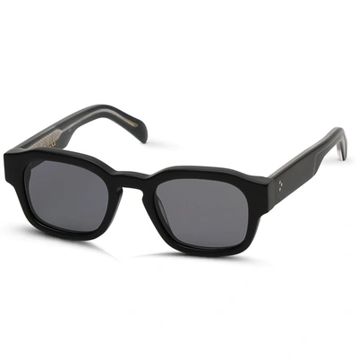 Shop G.o.d Thirty Ii Matte Black Sunglass With Grey Lens