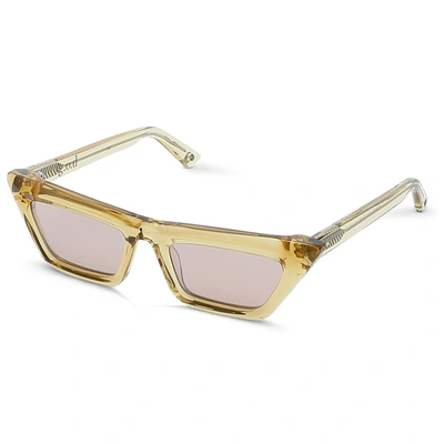 Shop G.o.d Twenty Two Champagne Sunglass With Brown Flash Lens