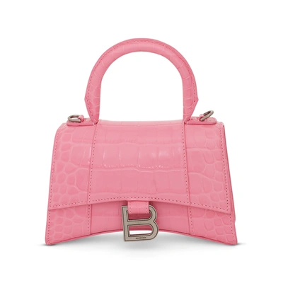 Balenciaga Hourglass Xs Croco Embossed Bag