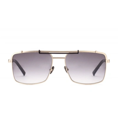 Shop Hublot Gold Squared Titanium Sunglasses With Gradient Smoke Lens