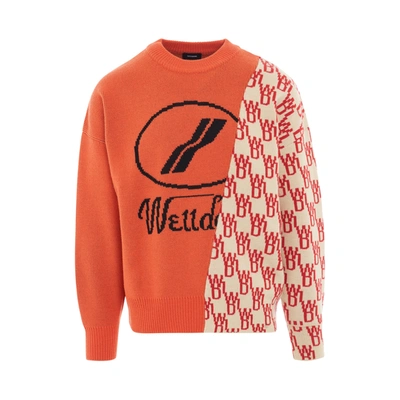 Shop We11 Done Wd1 Graphic Mix Logo Sweater