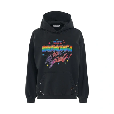 Balenciaga Logo Typographic-print Splatter Paint Hoodie