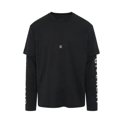 Shop Givenchy Printed Logo Double Layer T-shirt