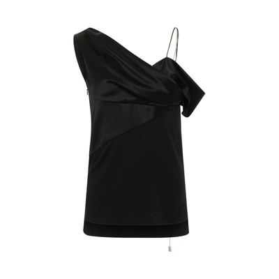 Shop Loewe Draped Satin And Crepe Jersey Top