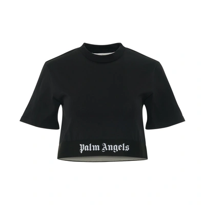 Shop Palm Angels Pa Logo Tape Cropped T-shirt