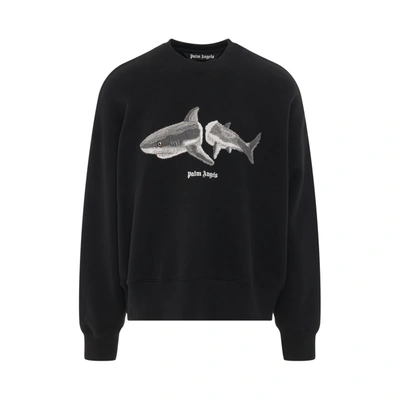 Shop Palm Angels Shark Crewneck Sweatshirt