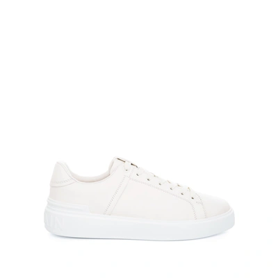 Shop Balmain B-court Calfskin Low Top Sneaker