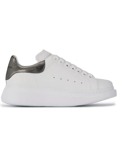 Shop Alexander Mcqueen 'oversized' Sneakers In Bianco E Argento