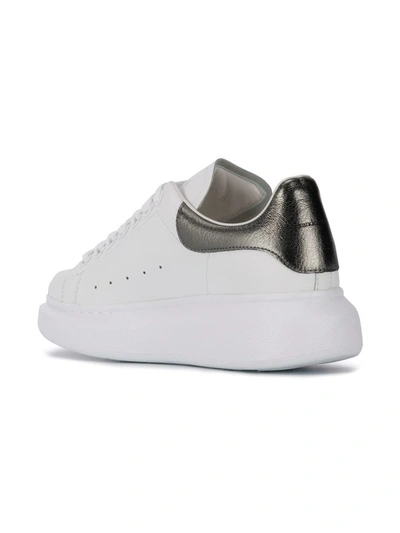 Shop Alexander Mcqueen 'oversized' Sneakers In Bianco E Argento