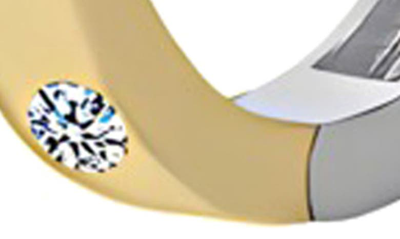 Gabi Rielle Harmony Two-tone Cubic Zirconia Large Hoop Earrings In Gold