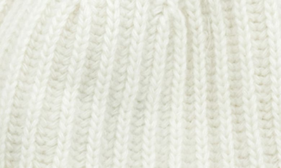 Portolano Cashmere Ribbed Cuffed Beanie In Bleached White