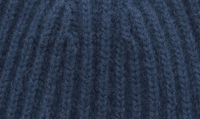 Shop Portolano Cashmere Ribbed Cuffed Beanie In Classic Navy