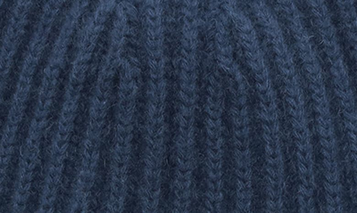 Portolano Cashmere Ribbed Cuffed Beanie In Classic Navy