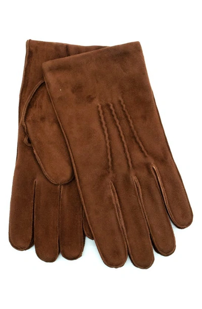 Shop Portolano Suede Gloves In Bark