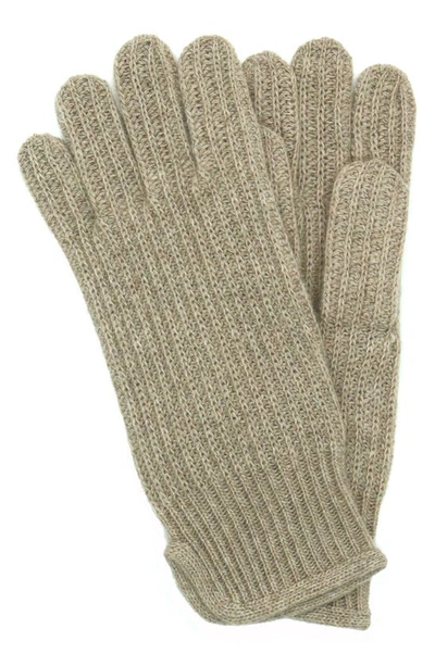 Shop Portolano Cashmere Rib Gloves In Nile Brown