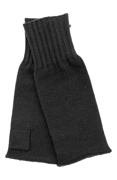 Shop Portolano Merino Wool Fingerless Gloves In Black