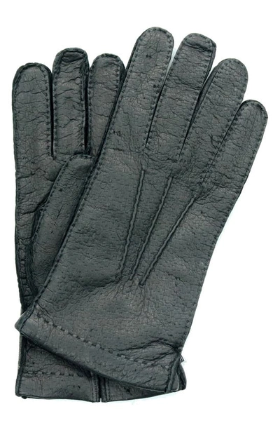 Shop Portolano Leather Gloves In Black