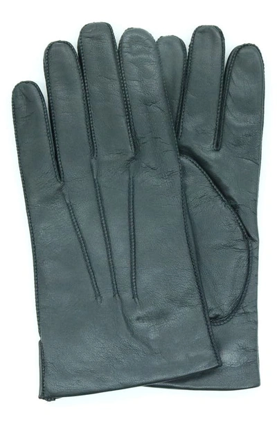 Shop Portolano Tech Leather Gloves In Black