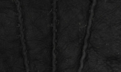 Portolano Genuine Shearling Leather Gloves In Black/ White