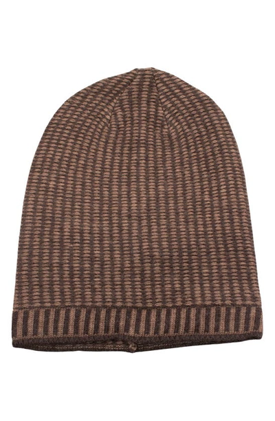 Shop Portolano Stitch Slouchy Knit Beanie In Espresso/ Sable