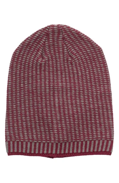 Shop Portolano Stitch Slouchy Knit Beanie In Maroon/ Shale