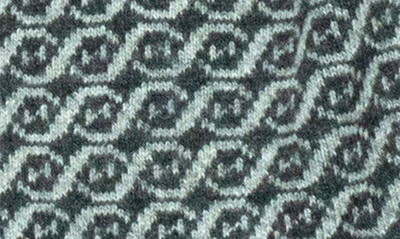 Portolano Jacquard Fancy Design Scarf In Heather Charcoal/ Light Grey