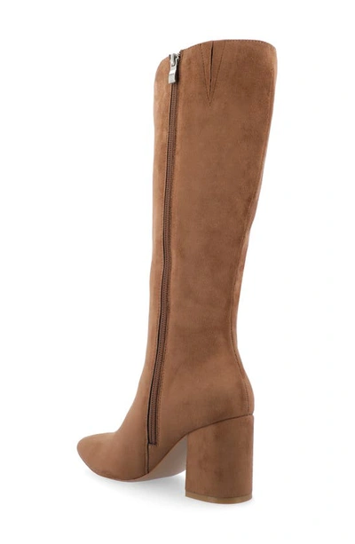 Journee Collection Wide Width Extra Wide Calf Womens Ameylia Tru Comfort Foam Covered Block Heel Pointed Toe Boots In Brown